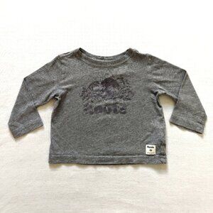 Roots gray long sleeve cotton tee baby's 12-18 months